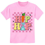 DDSOL Toddler Girls Easters T-Shirt Hip Hop Bunny Shirts Short Sleeve Tee for Baby Girls Kids Cotton Tops 6 Years