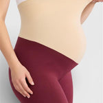 Motherhood Maternity Women's Essential Stretch Full Length Secret Fit Over The Belly Pregnancy Legging, Tawny Port, Medium