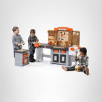 Step2 Pro Play Kids Workshop with Utility Bench, Indoor/Outdoor Tool Bench for Children, Interactive Play with Sounds, Made of Durable Plastic, Includes 76 Piece Toy Accessories, Toddlers 3+ Years Old