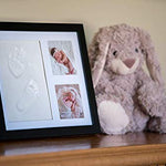 Little Hippo Baby Handprint Kit | Clay Footprint Keepsake Kit, Baby Prints Photo Frame, Infant Picture Frame, Baby Shower Gifts for Boy or Girl, Newborn Keepsakes (Black)