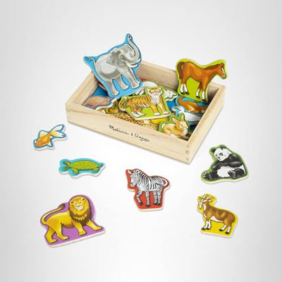 Melissa & Doug Wooden Animal Magnets Set (20 Pieces) – Farm, Zoo & Pet Fridge Magnets in Storage Box – Montessori Preschool Learning Toys for Toddlers & Kids Ages 2+ - FSC-Certified