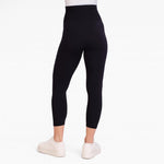 Motherhood Maternity Women's Basic Layering Secret Fit Over The Belly Crop Pregnancy Legging, Black, Medium