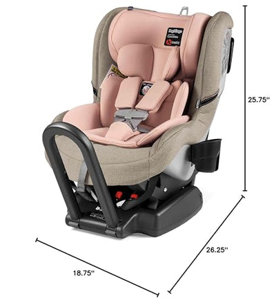 Peg Perego Primo Viaggio Convertible Kinetic - Reversible Car Seat - Rear Facing for Children 5 to 45 lbs and Forward Facing for Children 26.5 to 65 lbs - Made in Italy - Mon Amour (Pink & Beige)