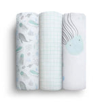 Delta Children Fitted Crib Sheets for Girls and Boys - 100% Organic Cotton Crib Sheet for Standard Crib and Toddler Mattresses - 28x52 Inch - GOTS Certified (Pack of 3), Sea Life