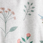 little planet by carter's unisex-baby 3-pack Long Sleeve Bodysuits made with Organic Cotton, Botanical Butterfly/Stripe, 3M