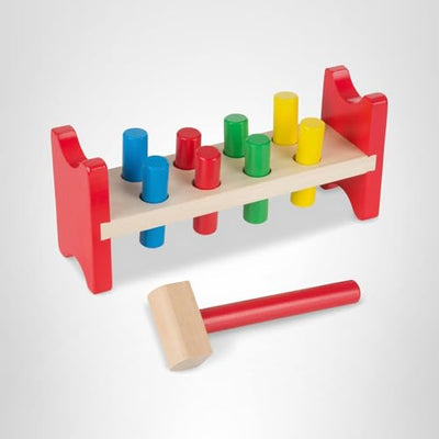 Melissa & Doug Deluxe Wooden Pound-A-Peg Toy With Hammer - FSC Certified