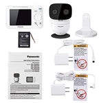 Panasonic Baby Monitor with Camera and Audio, 3.5” Color Video, Extra Long Range, Secure Connection, 2-Way Talk, Soothing Sounds, Remote Pan, Tilt, Zoom - 1 Camera - KX-HN4101W (White)