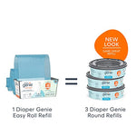 Diaper Genie Signature Pail (Grey) Includes 1 Easy Roll Refill with 18 Bags | Holds Up to 846 Newborn-Sized Diapers Per Refill