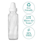 Evenflo Feeding Classic Glass Bottle, Twist Bottles, 8 Oz, 1-Pack of 6 Bottles