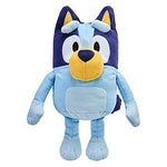 Blue plush toy with yellow accents on a white background