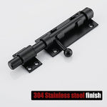 JQK Sliding Bolt Gate Latch Black, 6.3 Inch (Thick 2.4mm) Heavy Duty 304 Stainless Steel Barrel Bolt with Padlock Hole, Interior Door Latches 2 Pack, DL300-BK-P2