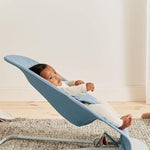 BabyBjörn Bouncer Bliss, Blue, Woven, Petal Quilt | 2-in-1 Adjustable Baby Bouncer Seat and Toddler Chair, Newborn to Toddler (8-29 lbs), 4 Positions, Lightweight & Portable