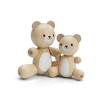 PlanToys® Bear & Little Bear Wooden Rattle & Teether Set | Montessori Sensory Toy for Grasping, Auditory Learning & Motor Skills | Eco-Friendly Infant Educational Toy