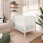 Dream On Me 3-in-1 Portable Folding Stationary Side Mini Baby Crib in White & Mattress, GreenGuard Gold & JPMA, Use as Changer & Playpen, Locking Wheels, 3 Mattress Heights, Extra Firm Mattress