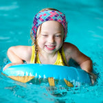 Zhanmai 4 Pieces Kids Swimming Headband Adjustable Swimmer's Headband Waterproof Water Headband Ears Band Kids Swimming Ear Covers for Ear Protection (Marine Style,24 Inch)