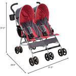 Delta Children LX Side by Side Stroller - with Recline, Storage & Compact Fold, Grey