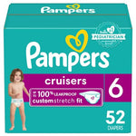 Pampers Cruisers Diapers - Size 6, 52 Count, Disposable Active Baby Diapers with Custom Stretch