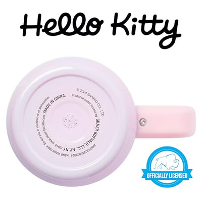 Silver Buffalo Sanrio Hello Kitty Christmas Holiday Dress and Matching Bow Snowflakes Stainless Steel Tumbler with Handle and Straw, Fits in Standard Cup Holder, 40 Ounces