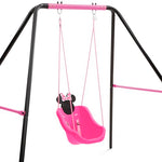 Disney Minnie Mouse 2-in-1 Outdoor Swing by Delta Children – for Babies and Toddlers – Full Bucket Seat