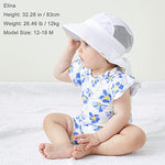 pureborn Baby Boy Girl Sun Hat UPF 50+ Flap Bucket Hat Swim Cap Beach Hat for Infant Boy Girl 0-3 Months White
