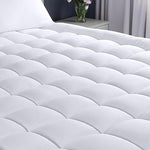 Utopia Bedding Twin Mattress Pad, Quilted Fitted Premium Mattress Protector, Deep Pocket Cover Stretches up to 16 Inches, Fluffy Pillow Topper (39x75 Inches, White)