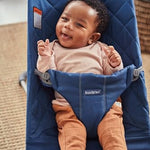 BabyBjörn Bouncer Bliss, Midnight Blue, Woven, Classic Quilt | 2-in-1 AdjustableBaby Bouncer Seat and Toddler Chair, Newborn to Toddler (8-29 lbs), 4 Positions, Lightweight & Portable