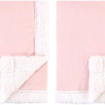 Hudson Baby Unisex Baby Plush Mink and Sherpa Blanket, Pink Floral, One Size