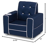 Delta Children Chelsea Kids Upholstered Chair with Cup Holder, Navy