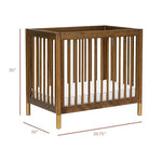 Babyletto Gelato 4-in-1 Baby Mini Crib Convertible to Toddler Bed, Daybed, Twin Bed - GREENGUARD Gold Certified, 4 Adjustable Heights - Made of 100% Solid Wood, Conversion Kit Sold Separately - Walnut