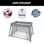 Jeep Horizon Compact Travel 2-in-1 Play Yard and Bassinet, Light Grey