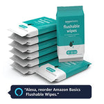 Amazon Basics Flushable Adult Toilet Wipes, Fragrance Free, 42 Count (Pack of 8) (Total 336 wipes) (Previously Solimo)