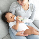 Dr. Brown's Natural Flow Anti-Colic Options+ Narrow Baby Bottle, Squirrel & Goat, 8 oz/250 mL, with Level 1 Slow Flow Nipple, BPA Free, 0m+, 2-Pack