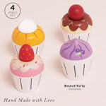 Le Toy Van - Adorable Honeybake Petit Four Cupcakes | Childrens Wooden Food Pretend Toy Cakes | Birthday Cake Or Afternoon Tea Role Play Toy (TV331)