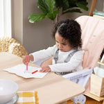 Ingenuity Sun Valley Compact Folding Baby High Chair, Food-Grade Safe Plate, Safety Harness, for Ages 6 Months and Up, Unisex - Pink