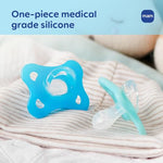 MAM Comfort Baby Pacifiers 3-12 Months Babies, Lightweight One-Piece Full Silicone Binky, BPA-Free Nipple, Easy to Clean Pacifier, Best for Breastfed Babies, 2 Count, Sterilizer Case, Made in Europe