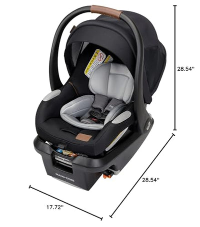 Maxi-Cosi's Mico™ Luxe+ Baby Car Seat: Infant Car Seat with Base and Versatile Baby Carrier Seat Functionality, Essential Black