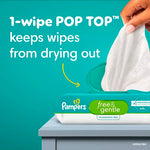 Pampers Baby Wipes, Free & Gentle, Hypoallergenic and Unscented Wipe, 100% Plant Based, Plastic-Free for Babies, 312 Total (4 Flip-Top Packs)