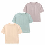 ZFTTZYMX Baby Boys Girls Cotton T-Shirts 3Pack Solid Color Short Sleeve Tee Summer Crewneck Tops for Toddler Kids