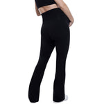 Motherhood Maternity Women's Essential Full Length Secret Fit Over The Belly Flare Pregnancy Yoga Pants, Black, Medium