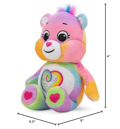 Care Bears 9" Fun Size Glitter Plush - Togetherness Bear - Tie Dye Plushie for Ages 4+ – Stuffed Animal, Soft and Cuddly – Good for Girls and Boys, Collectors, Great Valentines Day Gift For Kids