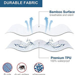 Bamboo Mattress Protector with Zipper - 100% Waterproof King Size Cooling Mattress Cover - Ultra Soft Jacquard Fabric Breathable Noiseless Mattress Pad Cover - Zippered Mattress Encasements