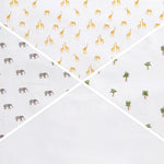 Delta Children 100% Cotton Flannel Baby Receiving Blankets for Girls and Boys – 30x30 Inches (Pack of 4), Safari Friends