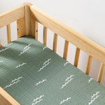 Babyletto 100% Organic Cotton All-Stages Bassinet Sheet, GOTS-Certified, Fitted 360°, Ultra-Soft and Breathable Muslin - Ocean Waves