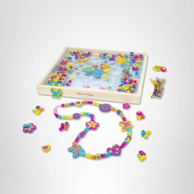Melissa & Doug Created by Me! Bead Bouquet, Deluxe Wooden Jewelry Making Kit, 220+ Bright Colored Beads & Cords, DIY Necklace & Bracelet Making Kit, Arts & Crafts Toddler Toys for Kids Ages 4+