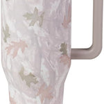 HydroJug Traveler - 40 oz Water Bottle with Handle & Flip Straw - Fits in Cup Holder, Leak Resistant Tumbler-Reusable Insulated Stainless Steel & Rubber Base - Gifts for Women & Men, Pink Sand