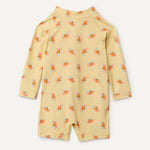 Amazon Essentials Unisex Babies' Long-Sleeve One-Piece Rashguard, Light Yellow Crabs, 18 Months