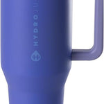 HydroJug Traveler - 40 oz Water Bottle with Handle & Flip Straw - Fits in Cup Holder, Leak Resistant Tumbler-Reusable Insulated Stainless Steel & Rubber Base - Gifts for Women & Men, Pink Sand