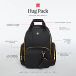 Huggies Sunshine Pack Diaper Backpack, Black Leather, One Size