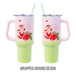Silver Buffalo Strawberry Shortcake You Are Berry Special Vintage Stainless Steel Tumbler with Handle and Straw, Fits in Standard Cup Holder, 40 Ounces