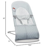 BabyBjörn Bouncer Balance Soft, Mesh, Silver/White 2-in-1 Adjustable Baby Bouncer Seat and Toddler Chair, Newborn to Toddler (8-29 lbs), 4 Positions, Lightweight & Portable